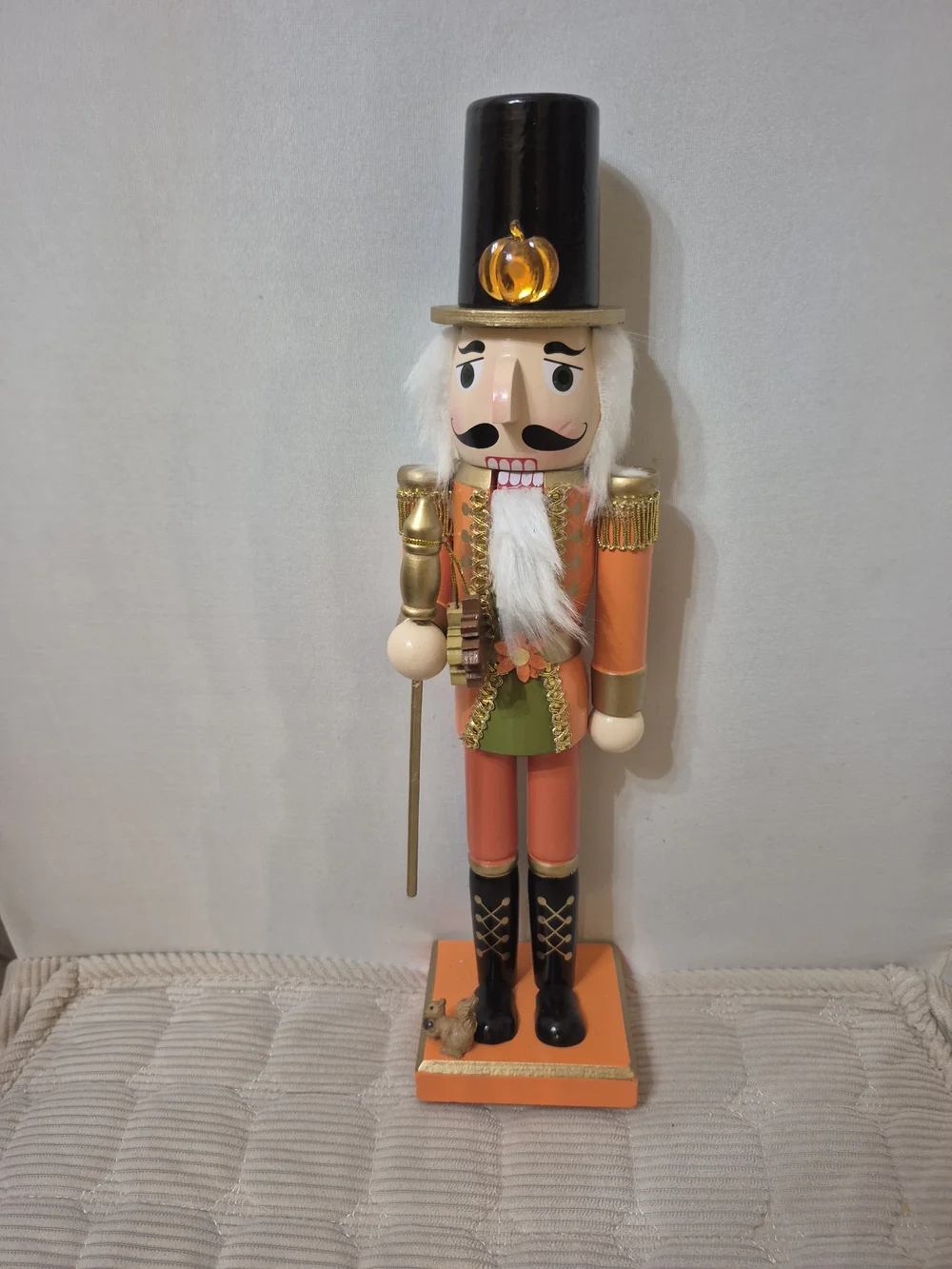Holiday Orange and Black Nutcracker Soldier Figurine